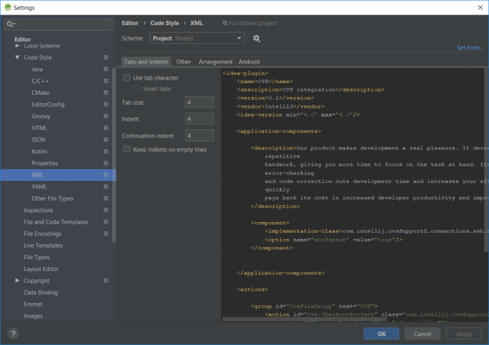 Android Studio XML Formatting