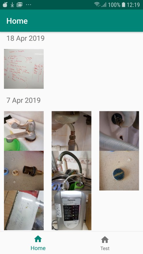 Android Photo Grid with Header