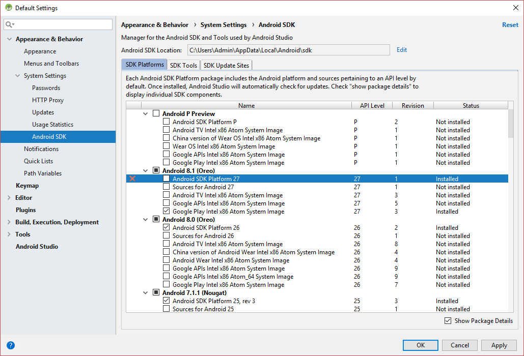 Android SDK Uninstall