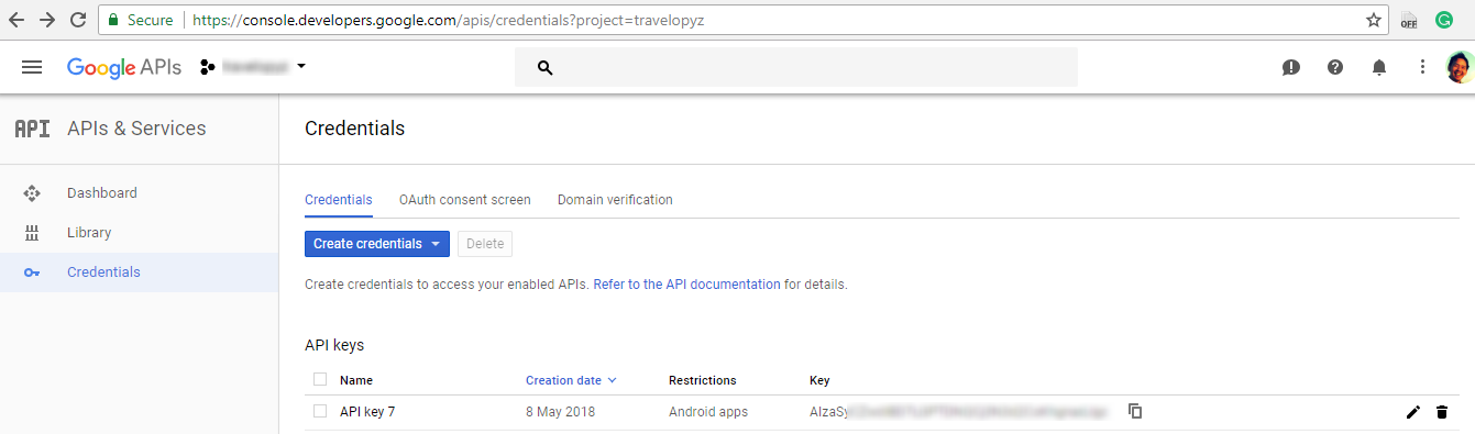 Google Api Credentials