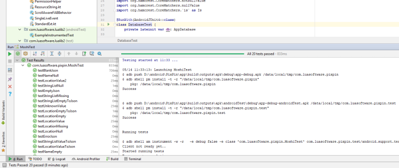 Android Unit Test Result