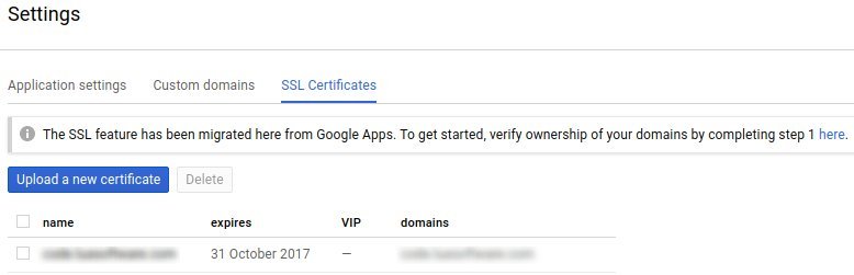 APp Engine SSL Settings