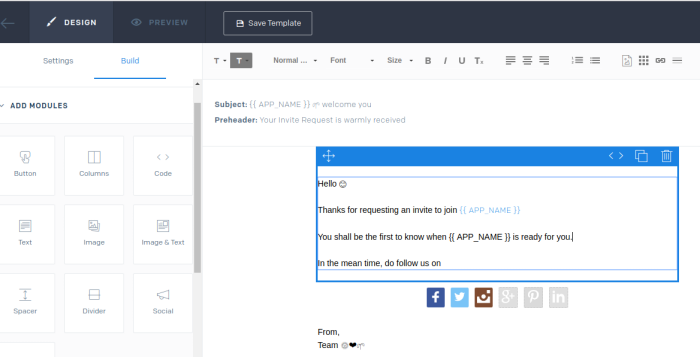 Sendgrid Template Editor
