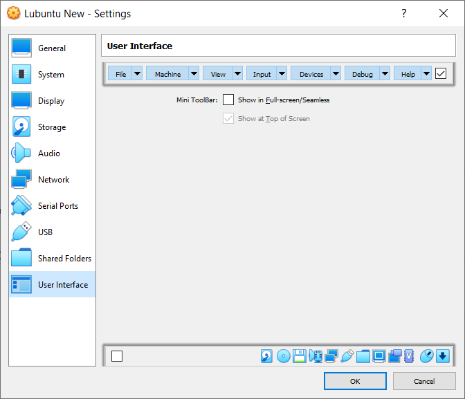 VirtualBox Enable Top Menu